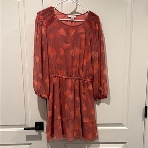 Halston Orange Patterned Dress